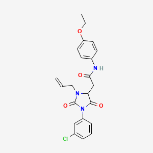 2-[1-(3-chlorophenyl)-2,5-dioxo-3-prop-2-enylimidazolidin-4-yl]-N-(4-ethoxyphenyl)acetamide