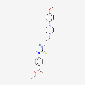 ethyl 4-{[({3-[4-(4-methoxyphenyl)-1-piperazinyl]propyl}amino)carbonothioyl]amino}benzoate