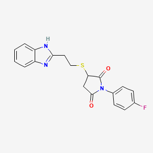 3-{[2-(1H-1,3-BENZODIAZOL-2-YL)ETHYL]SULFANYL}-1-(4-FLUOROPHENYL)PYRROLIDINE-2,5-DIONE