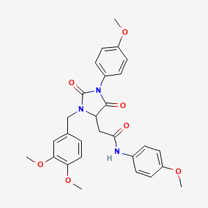 2-[3-(3,4-dimethoxybenzyl)-1-(4-methoxyphenyl)-2,5-dioxo-4-imidazolidinyl]-N-(4-methoxyphenyl)acetamide