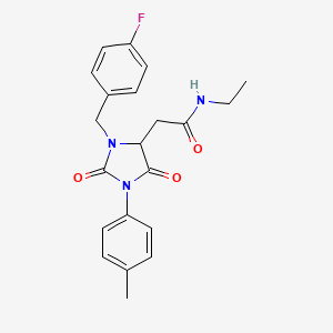 N-ethyl-2-[3-(4-fluorobenzyl)-1-(4-methylphenyl)-2,5-dioxoimidazolidin-4-yl]acetamide