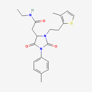 N-ethyl-2-{1-(4-methylphenyl)-3-[2-(3-methyl-2-thienyl)ethyl]-2,5-dioxo-4-imidazolidinyl}acetamide