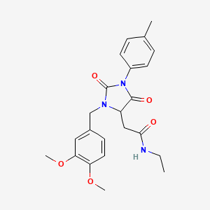 2-[3-(3,4-dimethoxybenzyl)-1-(4-methylphenyl)-2,5-dioxo-4-imidazolidinyl]-N-ethylacetamide