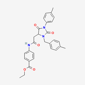 ethyl 4-({[3-(4-methylbenzyl)-1-(4-methylphenyl)-2,5-dioxo-4-imidazolidinyl]acetyl}amino)benzoate