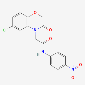 2-(6-chloro-3-oxo-2,3-dihydro-4H-1,4-benzoxazin-4-yl)-N-(4-nitrophenyl)acetamide