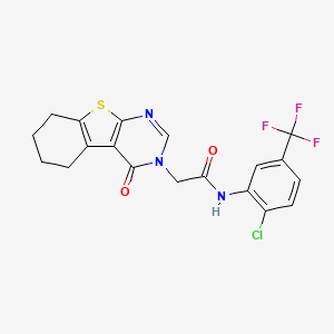 molecular formula C19H15ClF3N3O2S B4150856 N-[2-chloro-5-(trifluoromethyl)phenyl]-2-(4-oxo-5,6,7,8-tetrahydro[1]benzothieno[2,3-d]pyrimidin-3(4H)-yl)acetamide 