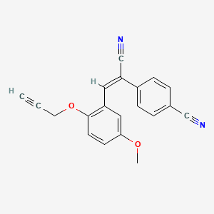 molecular formula C20H14N2O2 B4150869 4-{(E)-1-cyano-2-[5-methoxy-2-(prop-2-yn-1-yloxy)phenyl]ethenyl}benzonitrile 