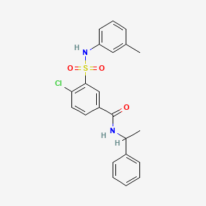 molecular formula C22H21ClN2O3S B4150906 4-chloro-3-{[(3-methylphenyl)amino]sulfonyl}-N-(1-phenylethyl)benzamide 