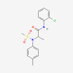 molecular formula C17H19ClN2O3S B4150912 N-(2-chlorophenyl)-2-(4-methyl-N-methylsulfonylanilino)propanamide 