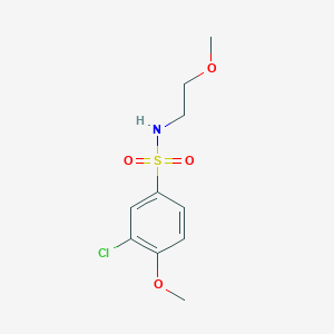 molecular formula C10H14ClNO4S B4150946 3-chloro-4-methoxy-N-(2-methoxyethyl)benzenesulfonamide 