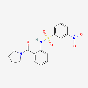 molecular formula C17H17N3O5S B4150975 3-nitro-N-[2-(1-pyrrolidinylcarbonyl)phenyl]benzenesulfonamide 