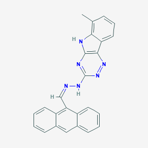 molecular formula C25H18N6 B415098 9-anthracenecarbaldehyde (6-methyl-5H-[1,2,4]triazino[5,6-b]indol-3-yl)hydrazone 