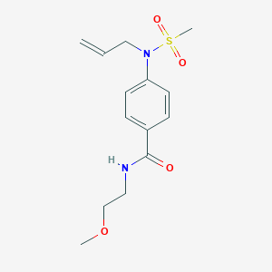 molecular formula C14H20N2O4S B4150988 4-[allyl(methylsulfonyl)amino]-N-(2-methoxyethyl)benzamide 