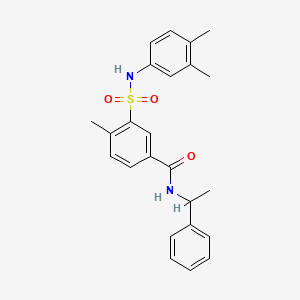 molecular formula C24H26N2O3S B4150997 3-{[(3,4-dimethylphenyl)amino]sulfonyl}-4-methyl-N-(1-phenylethyl)benzamide 