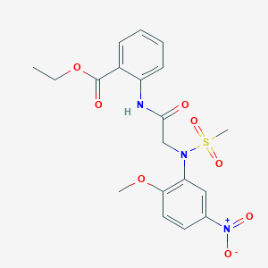 ethyl 2-[[2-(2-methoxy-N-methylsulfonyl-5-nitroanilino)acetyl]amino]benzoate