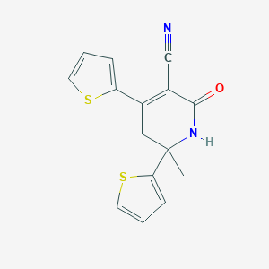 molecular formula C15H12N2OS2 B415109 2-Methyl-6-oxo-2,4-dithiophen-2-yl-1,3-dihydropyridine-5-carbonitrile CAS No. 92462-48-1