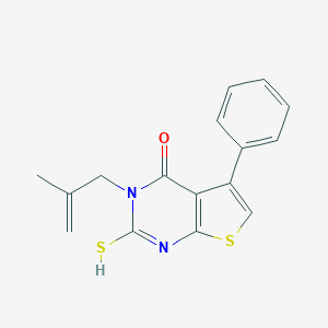 molecular formula C16H14N2OS2 B415110 3-(2-Methyl-2-propenyl)-5-phenyl-2-thioxo-2,3-dihydrothieno[2,3-d]pyrimidin-4(1H)-one CAS No. 327170-57-0