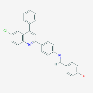 molecular formula C29H21ClN2O B415113 N-[4-(6-chloro-4-phenyl-2-quinolinyl)phenyl]-N-(4-methoxybenzylidene)amine 