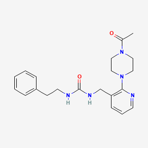 molecular formula C21H27N5O2 B4151149 N-{[2-(4-acetyl-1-piperazinyl)-3-pyridinyl]methyl}-N'-(2-phenylethyl)urea 