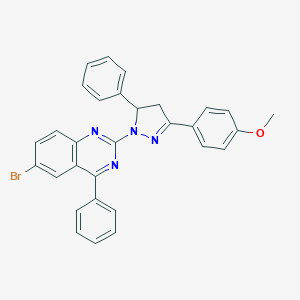 molecular formula C30H23BrN4O B415116 6-bromo-2-[3-(4-methoxyphenyl)-5-phenyl-4,5-dihydro-1H-pyrazol-1-yl]-4-phenylquinazoline 