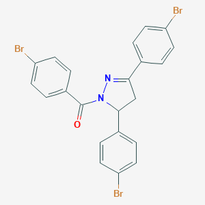 molecular formula C22H15Br3N2O B415117 [3,5-Bis-(4-bromo-phenyl)-4,5-dihydro-pyrazol-1-yl]-(4-bromo-phenyl)-methanone 