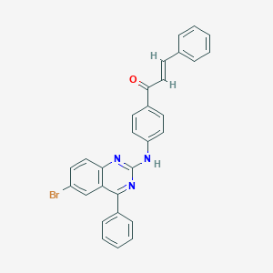 1-{4-[(6-Bromo-4-phenyl-2-quinazolinyl)amino]phenyl}-3-phenyl-2-propen-1-one