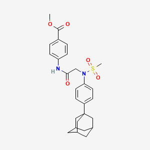 molecular formula C27H32N2O5S B4151200 methyl 4-{[N-[4-(1-adamantyl)phenyl]-N-(methylsulfonyl)glycyl]amino}benzoate 