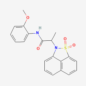 molecular formula C20H18N2O4S B4151210 2-(1,1-dioxido-2H-naphtho[1,8-cd]isothiazol-2-yl)-N-(2-methoxyphenyl)propanamide 