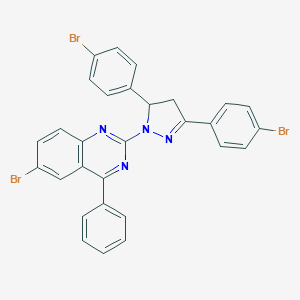 2-(3,5-bis(4-bromophenyl)-4,5-dihydro-1H-pyrazol-1-yl)-6-bromo-4-phenylquinazoline