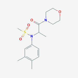 molecular formula C16H24N2O4S B4151234 N-(3,4-dimethylphenyl)-N-[1-methyl-2-(4-morpholinyl)-2-oxoethyl]methanesulfonamide 