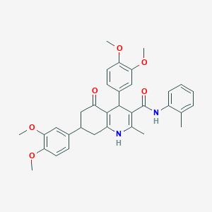 4,7-bis(3,4-dimethoxyphenyl)-2-methyl-N-(2-methylphenyl)-5-oxo-1,4,5,6,7,8-hexahydroquinoline-3-carboxamide