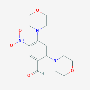 molecular formula C15H19N3O5 B415126 5-Nitro-2,4-di(4-morpholinyl)benzaldehyde CAS No. 499975-25-6