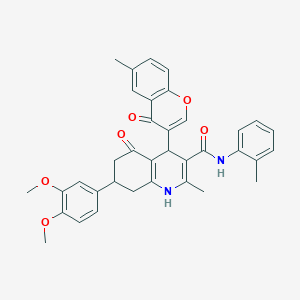 7-(3,4-dimethoxyphenyl)-2-methyl-4-(6-methyl-4-oxo-4H-chromen-3-yl)-N-(2-methylphenyl)-5-oxo-1,4,5,6,7,8-hexahydroquinoline-3-carboxamide