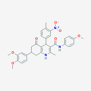 7-(3,4-dimethoxyphenyl)-N-(4-methoxyphenyl)-2-methyl-4-(4-methyl-3-nitrophenyl)-5-oxo-1,4,5,6,7,8-hexahydroquinoline-3-carboxamide