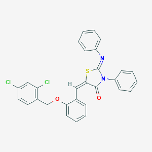 molecular formula C29H20Cl2N2O2S B415128 5-{2-[(2,4-Dichlorobenzyl)oxy]benzylidene}-3-phenyl-2-(phenylimino)-1,3-thiazolidin-4-one 