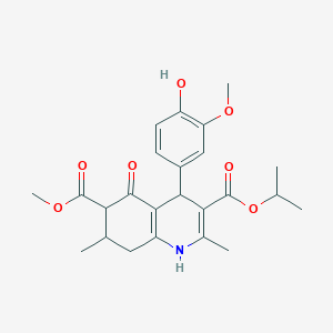 6-Methyl 3-propan-2-yl 4-(4-hydroxy-3-methoxyphenyl)-2,7-dimethyl-5-oxo-1,4,5,6,7,8-hexahydroquinoline-3,6-dicarboxylate