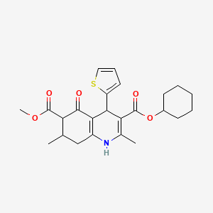 3-Cyclohexyl 6-methyl 2,7-dimethyl-5-oxo-4-(thiophen-2-yl)-1,4,5,6,7,8-hexahydroquinoline-3,6-dicarboxylate