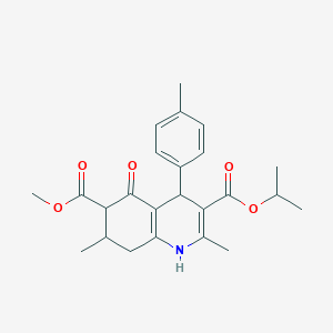 molecular formula C24H29NO5 B4151308 6-Methyl 3-propan-2-yl 2,7-dimethyl-4-(4-methylphenyl)-5-oxo-1,4,5,6,7,8-hexahydroquinoline-3,6-dicarboxylate 