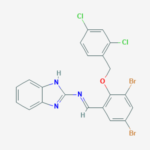molecular formula C21H13Br2Cl2N3O B415131 N-(1H-benzimidazol-2-yl)-N-{3,5-dibromo-2-[(2,4-dichlorobenzyl)oxy]benzylidene}amine 
