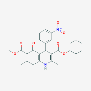 3-Cyclohexyl 6-methyl 2,7-dimethyl-4-(3-nitrophenyl)-5-oxo-1,4,5,6,7,8-hexahydroquinoline-3,6-dicarboxylate