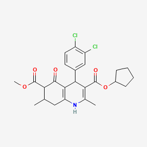 3-Cyclopentyl 6-methyl 4-(3,4-dichlorophenyl)-2,7-dimethyl-5-oxo-1,4,5,6,7,8-hexahydroquinoline-3,6-dicarboxylate