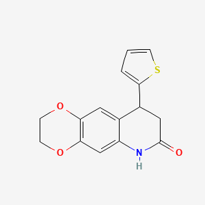 9-(THIOPHEN-2-YL)-2H,3H,6H,7H,8H,9H-[1,4]DIOXINO[2,3-G]QUINOLIN-7-ONE