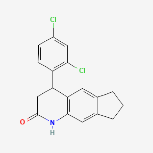 molecular formula C18H15Cl2NO B4151354 4-(2,4-DICHLOROPHENYL)-1H,2H,3H,4H,6H,7H,8H-CYCLOPENTA[G]QUINOLIN-2-ONE 