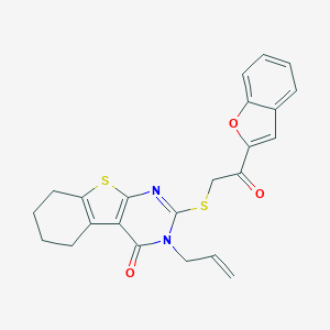 2-[2-(1-Benzofuran-2-yl)-2-oxoethyl]sulfanyl-3-prop-2-enyl-5,6,7,8-tetrahydro-[1]benzothiolo[2,3-d]pyrimidin-4-one
