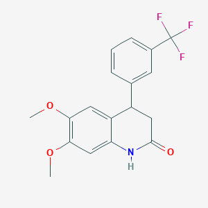 molecular formula C18H16F3NO3 B4151382 6,7-dimethoxy-4-[3-(trifluoromethyl)phenyl]-3,4-dihydroquinolin-2(1H)-one 