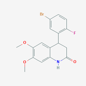 4-(5-BROMO-2-FLUOROPHENYL)-6,7-DIMETHOXY-1,2,3,4-TETRAHYDROQUINOLIN-2-ONE