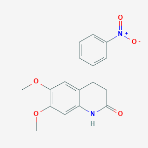 6,7-DIMETHOXY-4-(4-METHYL-3-NITROPHENYL)-1,2,3,4-TETRAHYDROQUINOLIN-2-ONE