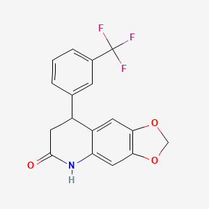 molecular formula C17H12F3NO3 B4151399 8-[3-(trifluoromethyl)phenyl]-7,8-dihydro[1,3]dioxolo[4,5-g]quinolin-6(5H)-one 