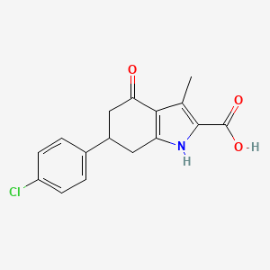 6-(4-chlorophenyl)-3-methyl-4-oxo-4,5,6,7-tetrahydro-1H-indole-2-carboxylic acid