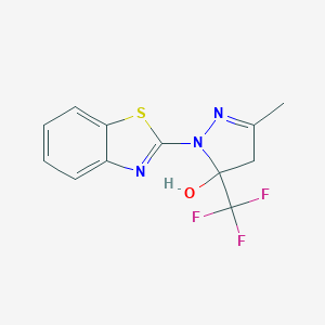 molecular formula C12H10F3N3OS B415142 1-(1,3-benzothiazol-2-yl)-3-methyl-5-(trifluoromethyl)-4,5-dihydro-1H-pyrazol-5-ol CAS No. 150125-57-8